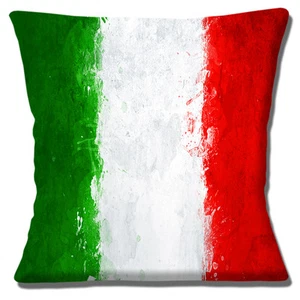 Cubierta de cojín vintage retro estampado moteado con bandera tricolor italiana 16""x16"" 40 cm - Imagen 1 de 3
