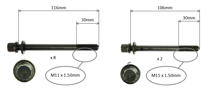 JUEGO DE PERNOS DE CULATA PARA KIA RIO BC 1.5L A5D DOHC 7/2000-7/2005  Foto 1 de 1
