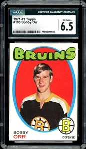 1971-72 TOPPS NHL Hockey #100 BOBBY ORR HOF Graded CGC 6.5 EX-NM + BOSTON BRUINS - Picture 1 of 2
