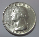 1964   Washington Silver Quarter   90% Silver