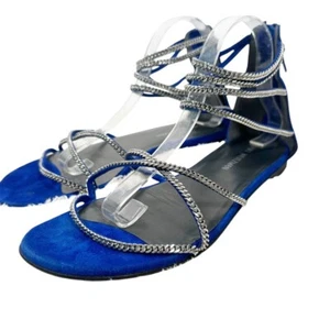 Stuart Weitzman Chaindown Strappy Flat Sandal Evening Wedding Cocktail size 11 - Picture 1 of 10