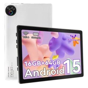 Tablet, 10 Inch Android 14 Tablets, 16GB RAM+64GB ROM (TF 1TB) with Octa-Core - Picture 1 of 8