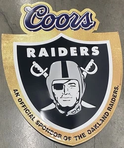 NEW 2005 Coors Beer Oakland Raiders NFL Sign Metal Tin Large 25x32 in. RARE - Picture 1 of 3