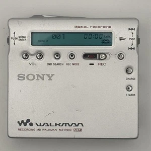 Sony MZ-R900 Silver Walkman MD Mini Disco Reproductor Portátil Grabador Usado Japón - Imagen 1 de 9