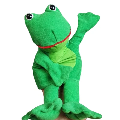 Frog Hand Puppet Toad Green 11 Inch Plush Stuffed Animal Toy Gift - Image 1 of 4