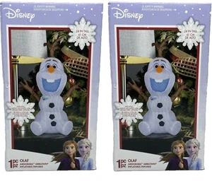 Christmas Inflatable Disney Frozen Olaf 2' FT H White, Gemmy Airdorable (2-PACK) - Picture 1 of 4