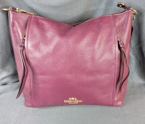 Coach Marlon Hobo Schultertasche Metallic Weinrot Tasche Leder F87825 - Bild 1 von 11