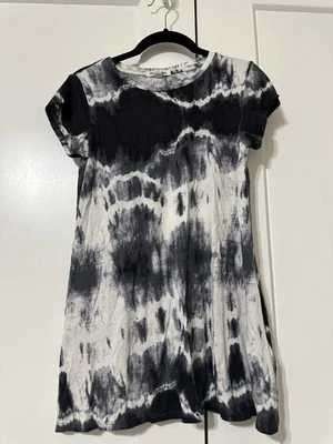 Girls Large Billabong Black/White Tie Dye T Shirt Dress SO SOFT! - Image 1 of 4