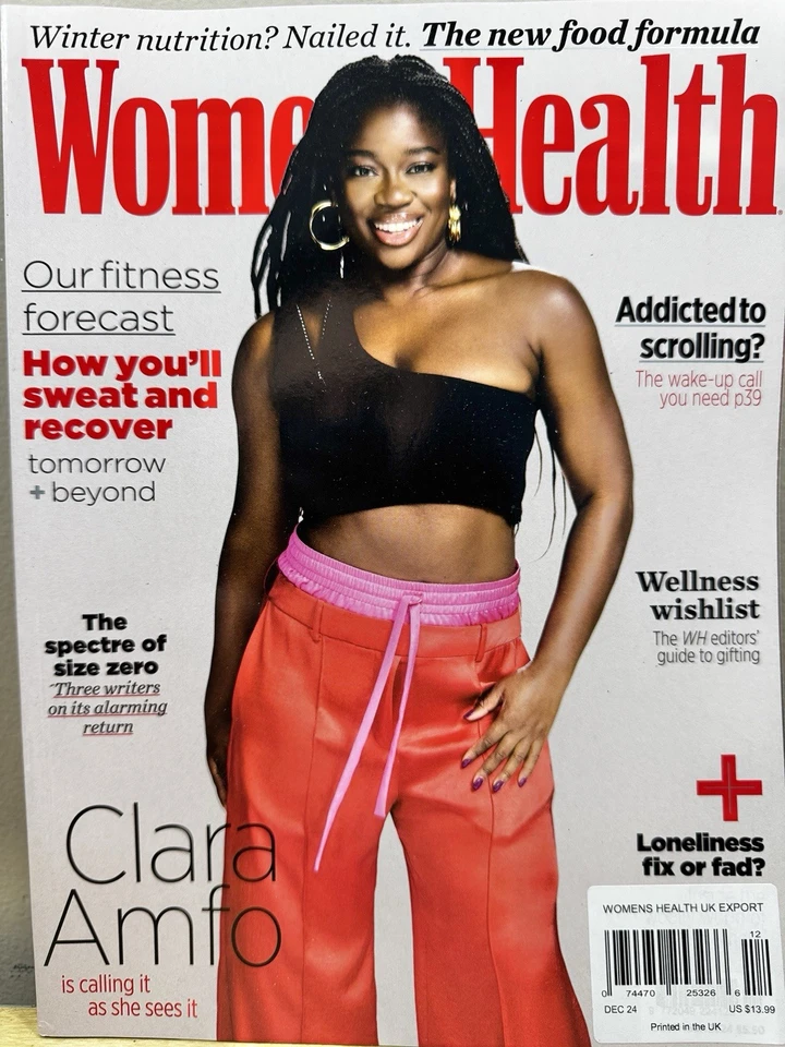 UK Women's Health Magazine Clara Amfo, Trinny Woodall, Fitness, Beauty, Dec 2024 Foto 1 de 1