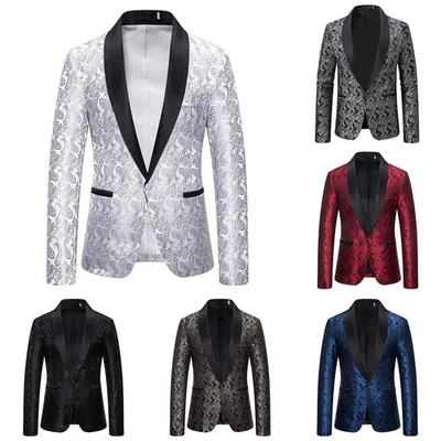 Anzugmantel Blazer Jacquard Kausal Kontrastfarbe Luxusdesign Mode Männer - Bild 1 von 4