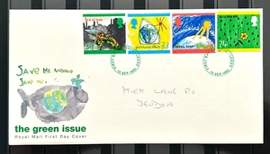 UK FDC First Day Cover - The Green Issue 1992 Stamps Postmark No38 - Picture 1 of 2