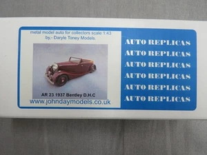 1:43  AUTO REPLICAS   A.R. 23 1937 BENTLEY D.H.C.  WHITE METAL KIT    "UNMADE" - Picture 1 of 10