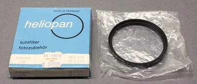 Heliopan Adapter 170 Step-Up Ring for 62mm Filters on 60mm Lens - Image 1 of 4