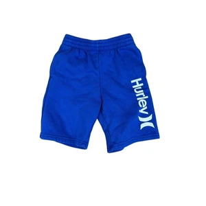 Hurley Cotton Sweat Shorts Blue with White Letter Logo Boys youth Medium - Picture 1 of 7