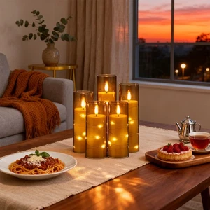 5x LED Kerzen lichter mit Timer Fernbedienung Kupfer Fadenlampe Teelichter NEW - Bild 1 von 10