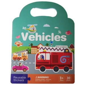 Vehicles Sticker Book - 30 Reusable Stickers & Fold-Out Play Mat - Picture 1 of 7