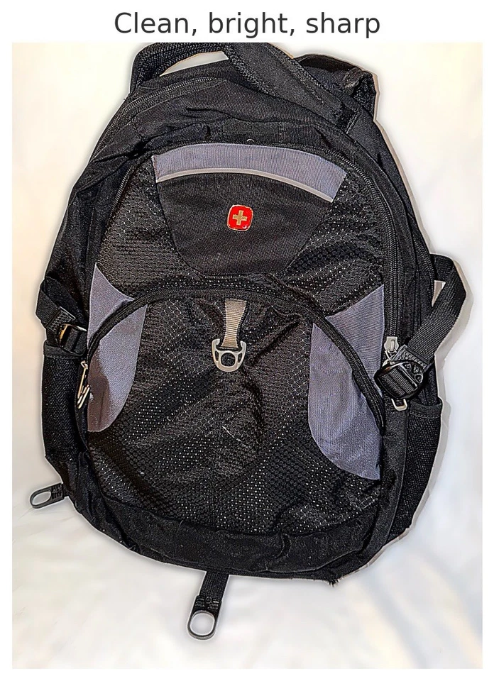 Mochila para computadora portátil SwissGear de malla negra - logotipo de la Cruz Roja, viaje con varios bolsillos Foto 1 de 1