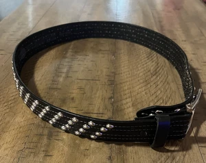Harley Davidson Biker Motorcycle Streetwear Black Studded Stud Belt Size Medium - Picture 1 of 10