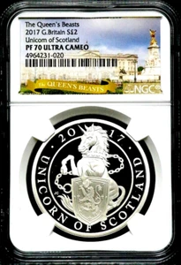2017 £2 G. Britain Silver Two Pound - Queen's Beasts - Unicorn - NGC PF 70 CC476 - Picture 1 of 2
