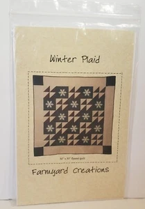 Farmyard Creations WINTER PLAID 50" x50" flannel quilt PATTERN 1999 K. Eisenach - Picture 1 of 4