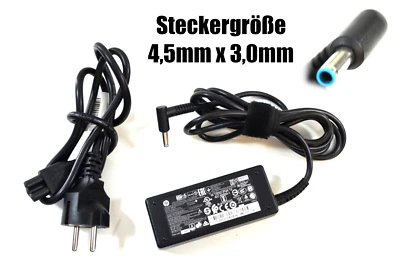 Original HP 45W (Blaue Spitze) 19,5V 2,31A AC Adapter Netzteil mit Stromkabel - Bild 1 von 3