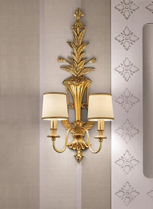 Applique da parete in ottone oro con paralumi 2 luci MS-373 - Imagen 1 de 1