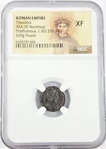 Flavia Maximiana Theodora Roman Bronze Coin, NGC XF Condition Free Shipping! - Picture 1 of 3