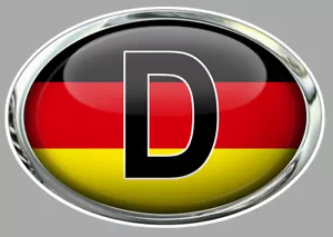 Sticker " D " GERMANY pour Moto 75mm x 50mm - Bild 1 von 1