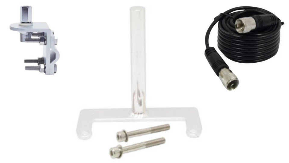 WORKMAN CAC1 FREIGHTLINER CASCADIA ANTENNA MOUNT,9FT RG58 COAX, BRACKET,STUD - Image 1 of 1