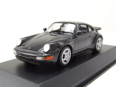 Porsche 911 Turbo 964 1990 Nero Metallizzato Modellino Auto 1:43 Maxichamps - Immagine 1 di 4