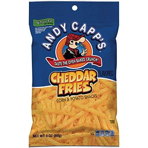 Papas fritas con sabor a cheddar Andy Capp's, paquete de 12 3 oz Foto 1 de 4