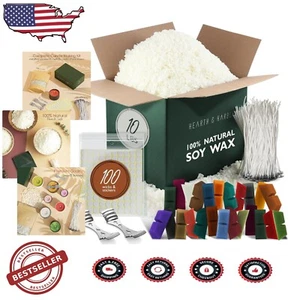 10lbs Natural Soy Wax and 24 Eco-Friendly Candle Dyes for Creative Candle Makers - Picture 1 of 8