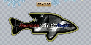 American Kayak Angler Fishing 6" Decal Sticker Flag Fish die-cut - Picture 1 of 3