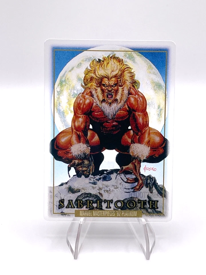 2024 Skybox 92 Marvel Masterpieces Platinum #78 Sabertooth Plexi (tarjeta gruesa) Foto 1 de 2