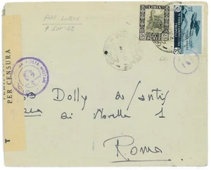 P2522 - ITALIA LIBIA , 1942 PER ROMA, VALORI GEMELLI, SASS. 51 E PA 4 - Imagen 1 de 2