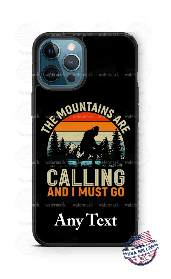 Big Foot Yeti The Mountains are calling I must Go Personalized Phone Case Cover - Image 1 of 4