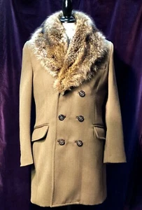 Dsquared2  Double breasted Lana Wool Fur Coat Italy Size 52 – Luxury Designer - Picture 1 of 16