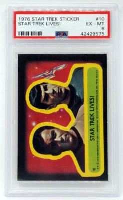 1976 Star Trek Sticker #10 Star Trek Lives! - Graded PSA 6 EX-MT - Image 1 of 2