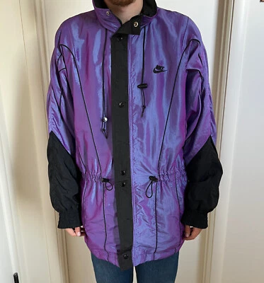 RARE 90s Iridescent Eggplant Foamposite Nike Flight Penny Hardaway Jacket Size L - Image 1 of 4