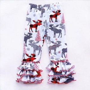 Moose Buffalo Plaid Triple Ruffle Leggings - Picture 1 of 2