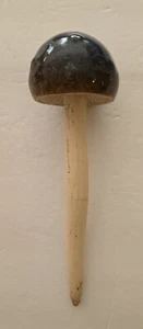 Blue Ceramic Garden Mushroom Spike 8 Inches Tall - Picture 1 of 3