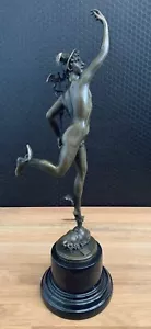 Hermes Bronze Figur Merkur Skulptur Mythologie Statue Götterbote Statue Antik - Bild 1 von 9