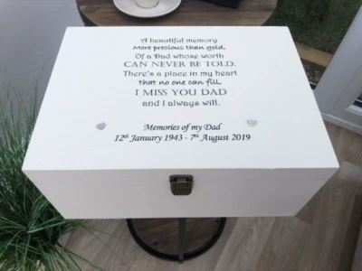 Personalised VERY LARGE Memory Box DAD or Any Name Bereavement Loss Memorial - Image 1 of 4