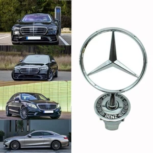 Schwarz 44mm Stern Emblem Motorhaube für Mercedes-Benz E200/C180/CLK200/S350* - Picture 1 of 7