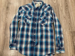 Coastal Shirt Mens XL Blue Striped Pearl Snap Outside Hike Hiking Beach Nice!! - Picture 1 of 4