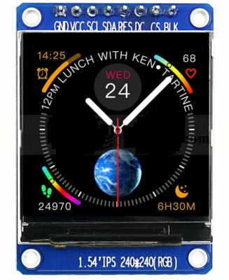 1,54 Zoll TFT IPS 240x240 SPI LCD Display Modul für Arduino Raspberry Pi - Bild 1 von 4