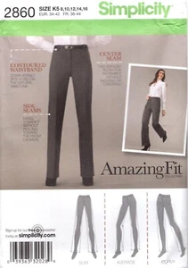 "Amazing Fit" Misses' Pants Sz. 8-16 UNCUT Sewing Pattern Simplicity 2860 ©2008 - Picture 1 of 4