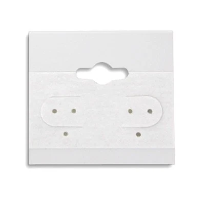 2000 White Hanging Earring Display Cards 2"H x 2"W  with Lip - Image 1 of 3
