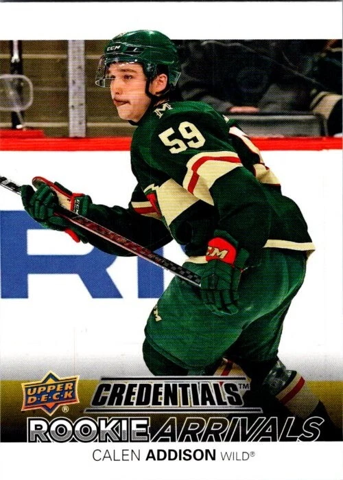 2021-22 Upper Deck Credentials Rookie Arrivals RA-37 Calen Addison Wild RC - Image 1 of 2
