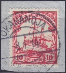  Colonias DSW Mi.-Nr. 13 Gest. Okahandja pieza de carta de lujo  - Imagen 1 de 1